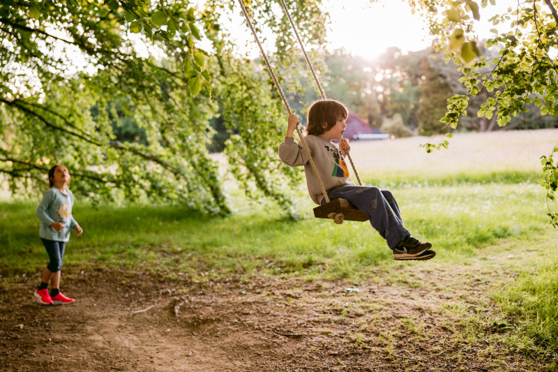 Two kids in a hammock
