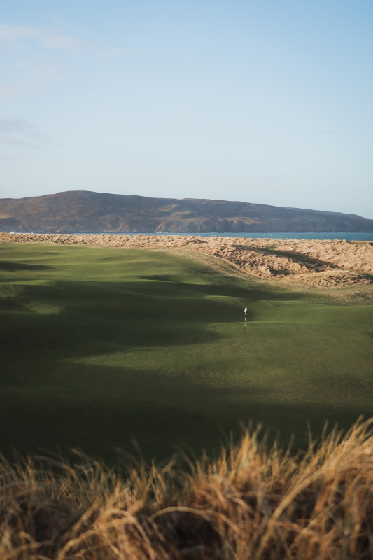 View across The Machrie, Islay across the course towards the sea