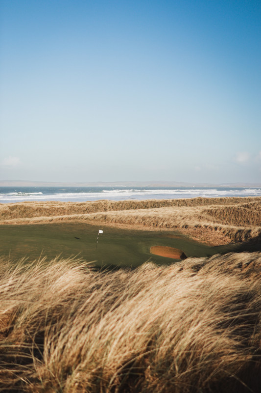 View across The Machrie, Islay across the course towards the sea