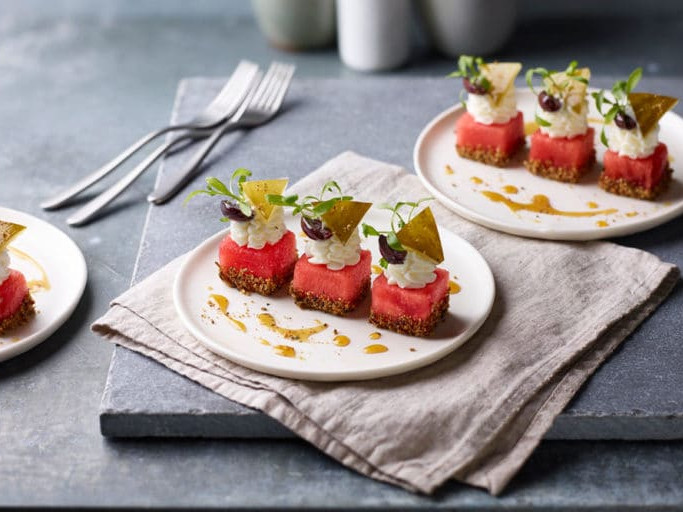 Image for Tequila-macerated watermelon starter recipe blog post