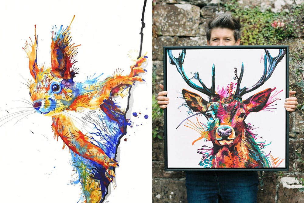 image of a squirrel and a deer artwork