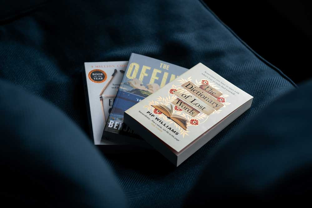 Books at The Library Another Place including The Dictionary of Lost Words