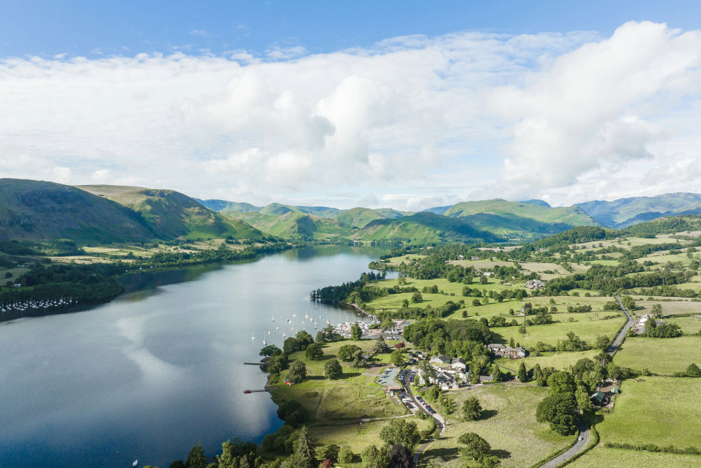 Aerial shot of Ullswater and Another Place, The Lake grounds