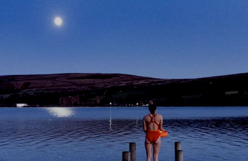 full moon night swim