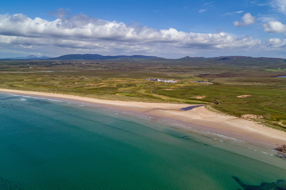 Aerial shot of Another Place, The Machrie on Islay