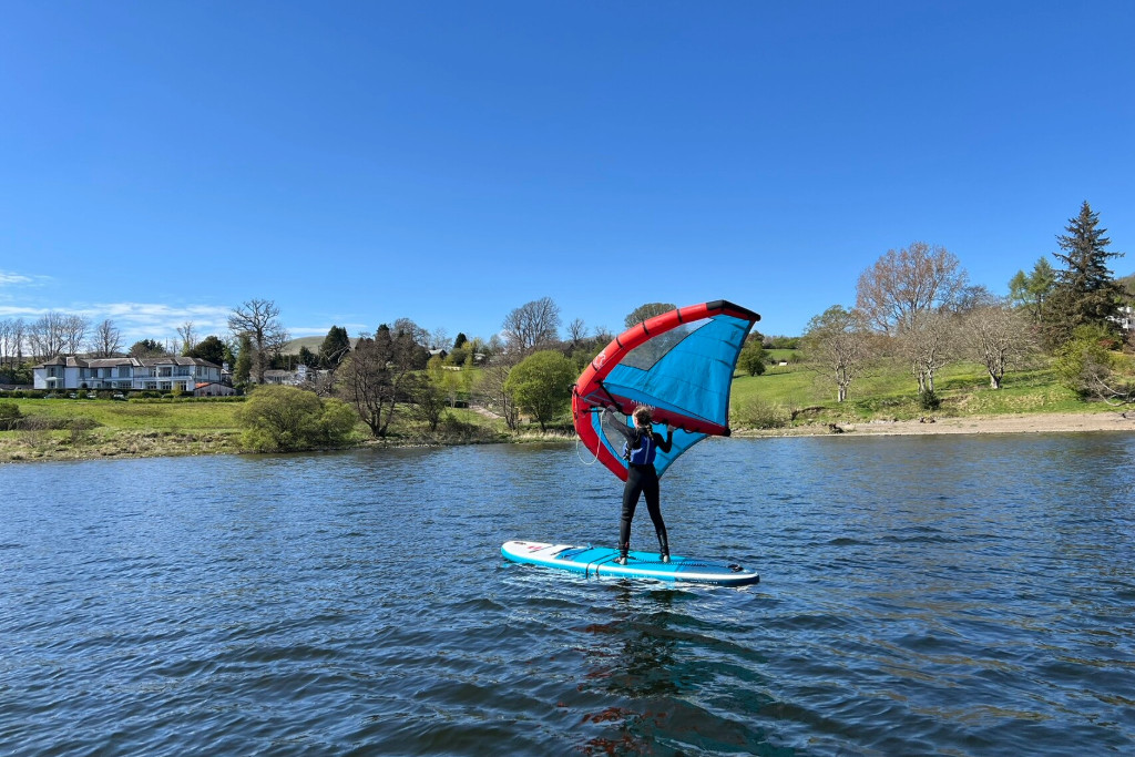Wing surfing on Ullswater
