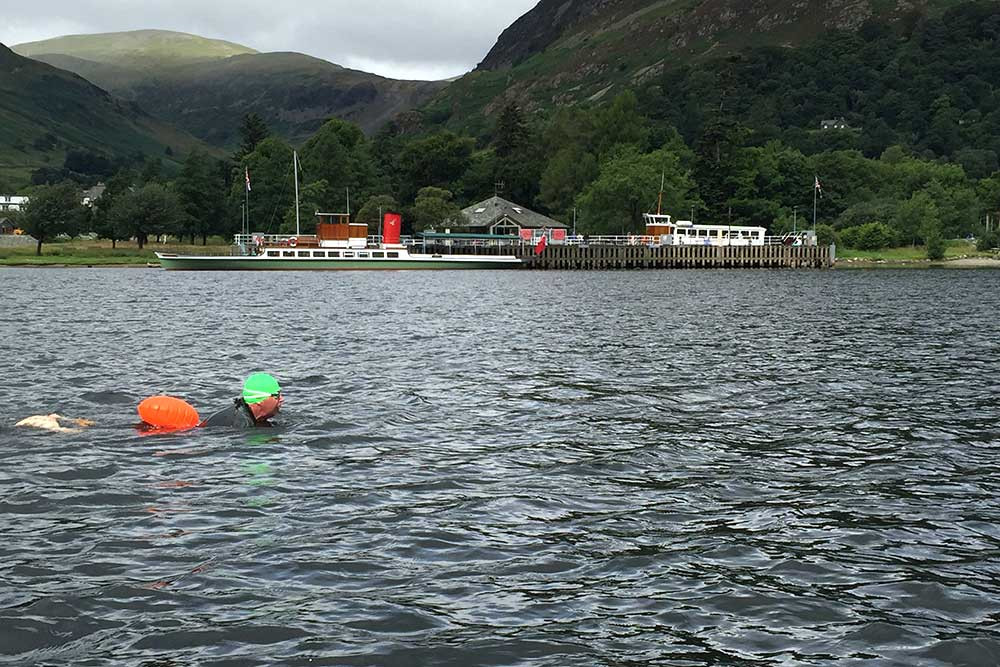 John mather begins swimming
