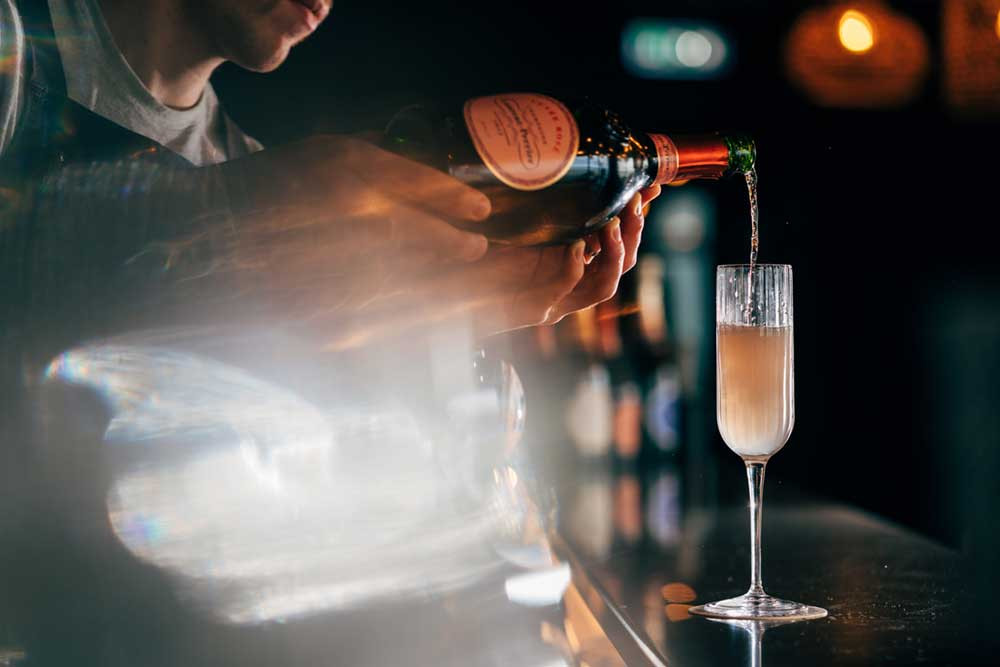 Laurent-Perrier pour at the bar