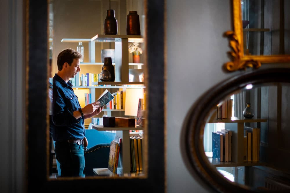 image of man reading