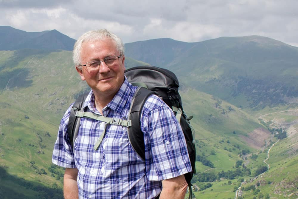 Image of a man on a hike 