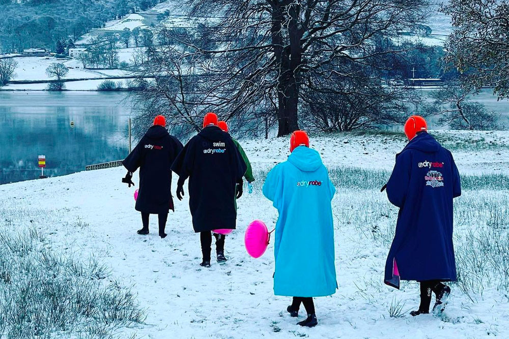 Cold water swimming at another place the lake