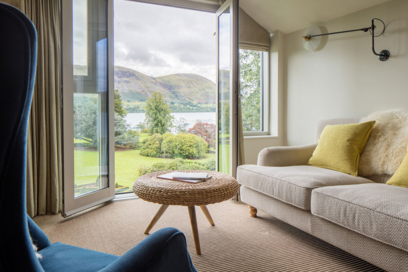 Suite hotel bedroom at Another Place, The Lake in Ullswater the Lake District