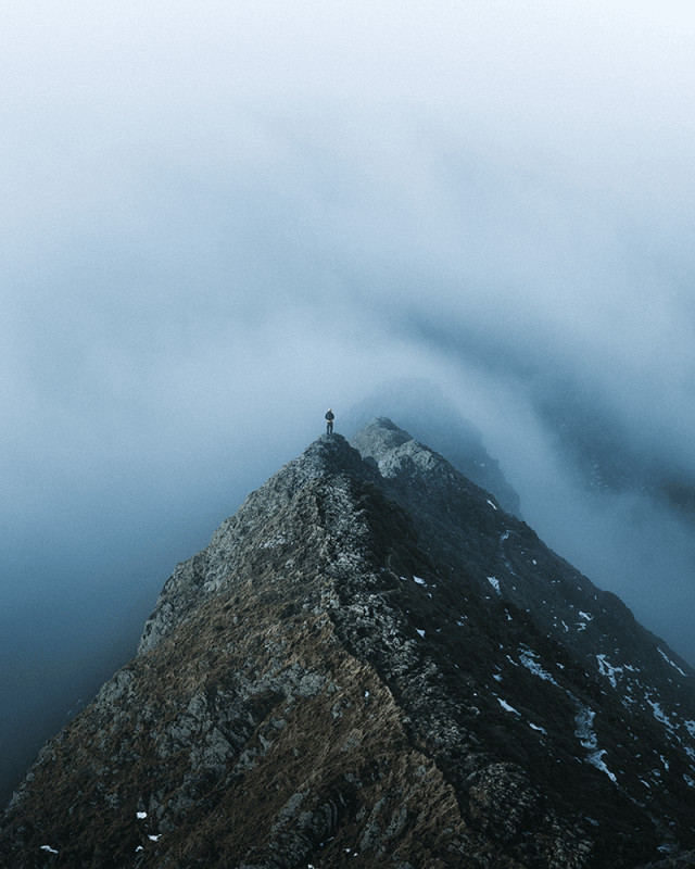 standing at the top of Helvellyn
