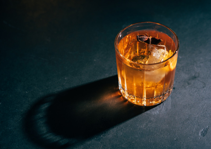 Christmas old fashioned cocktail