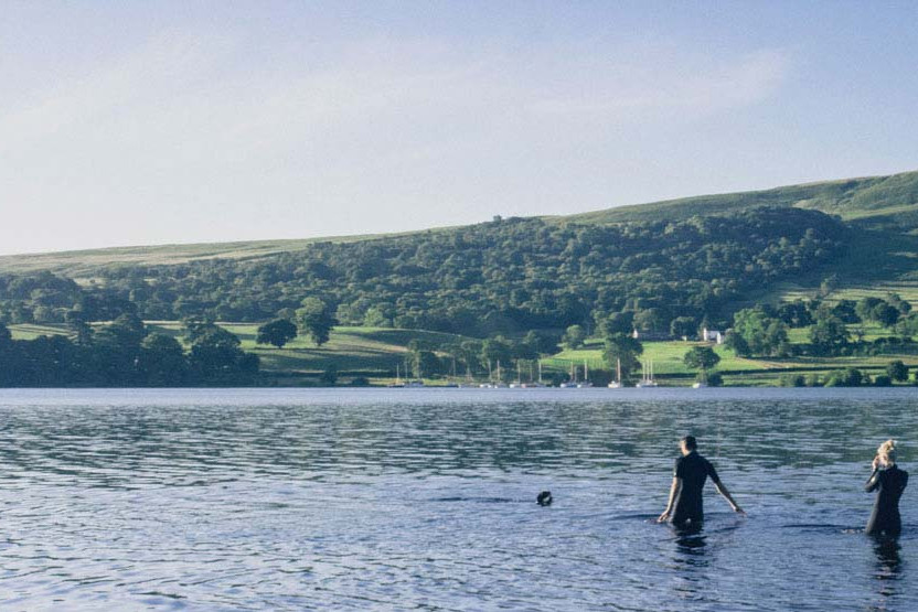 Swimming in the lake