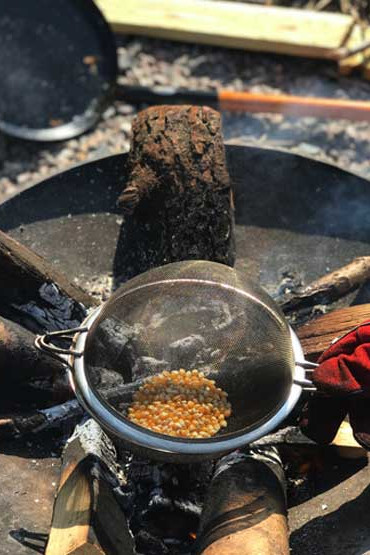 Outdoor cooking with kids zone