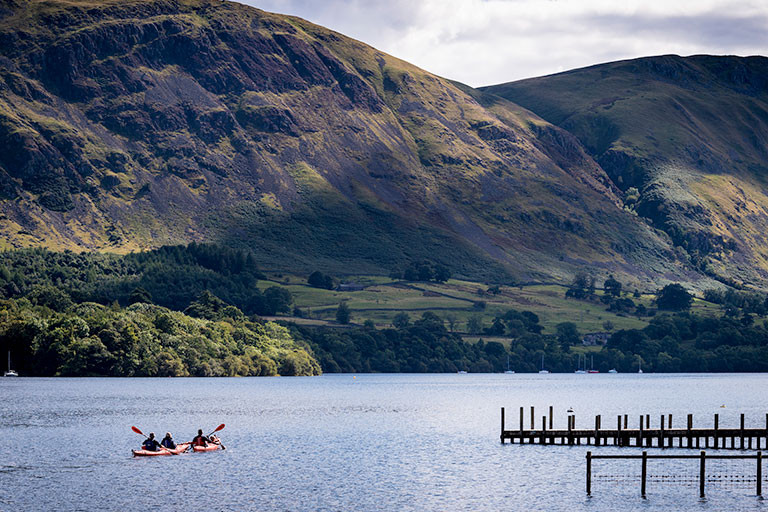 Kayaking on Ullswater lake