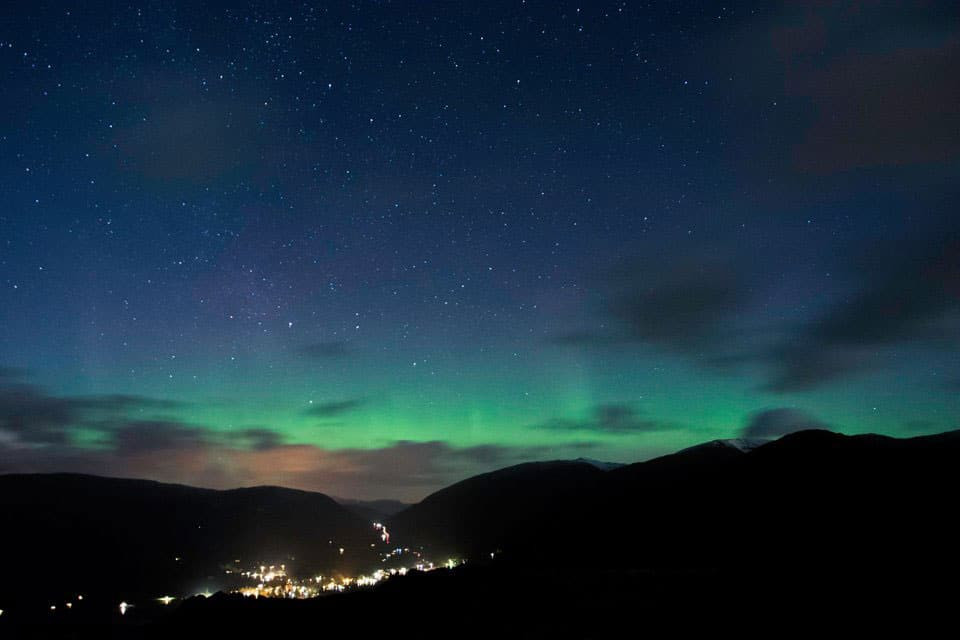 Dark night sky on a night walk in the lake district
