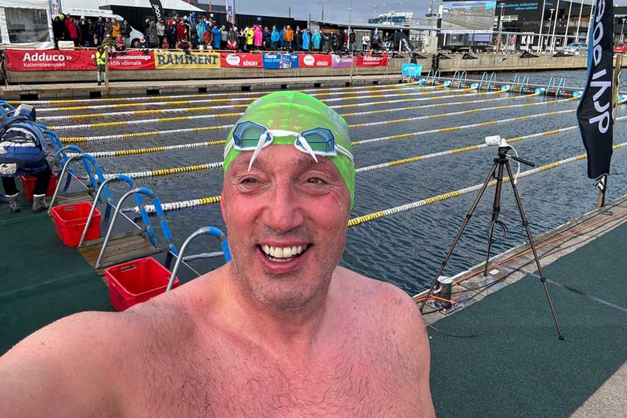 Colin Hill at the Winter Swimming World Championships