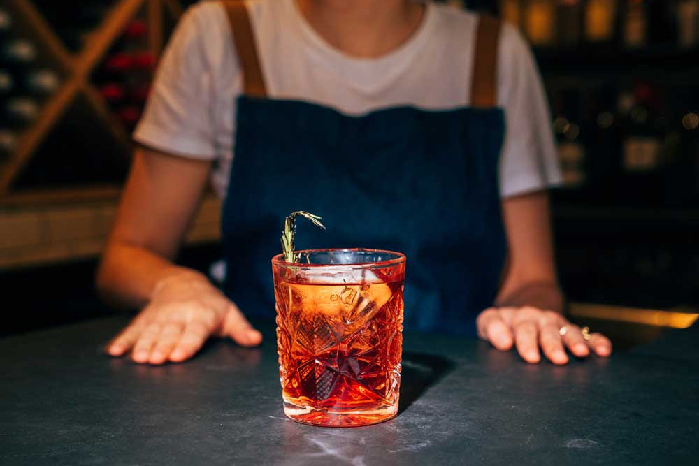 Smoked Rosemary Negroni 