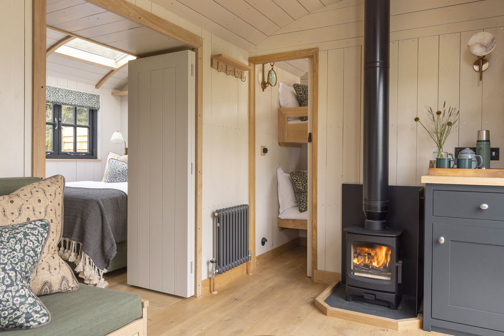 family shepherd hut bunk room