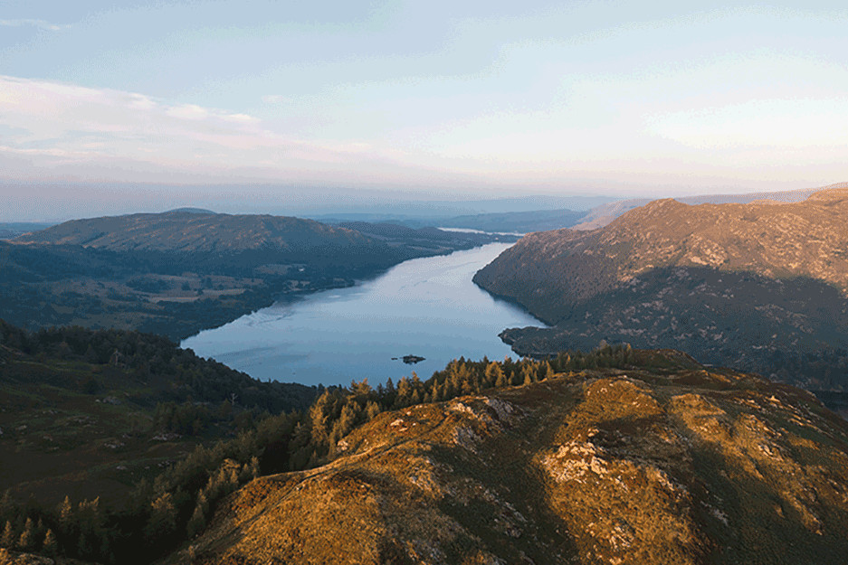 Sunset light on Ullswater from Helvellyn
