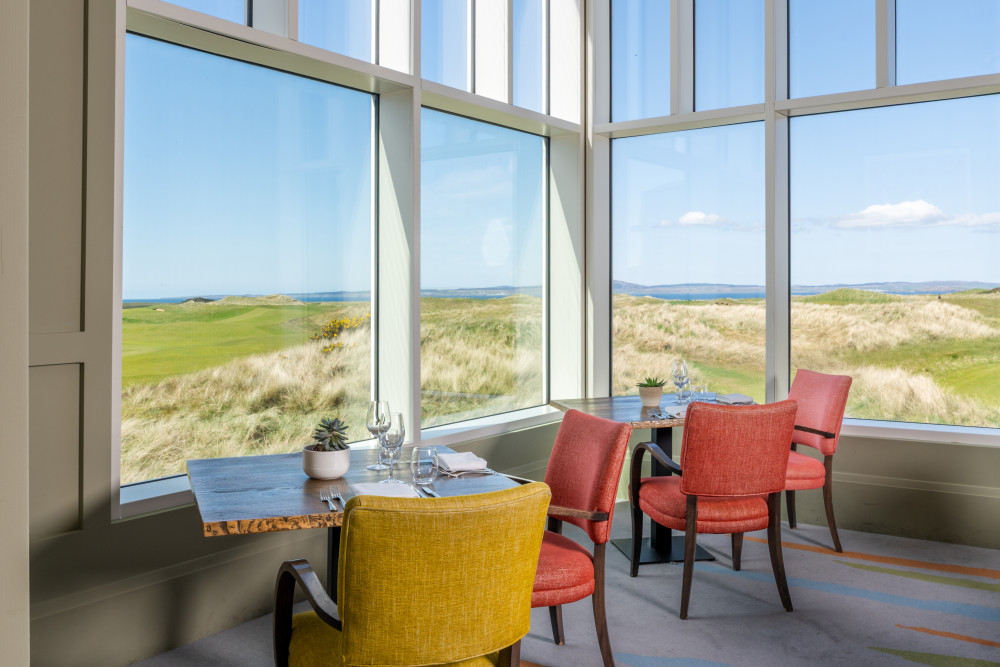 Table in 18 Restaurant and Bar overlooking the golf course