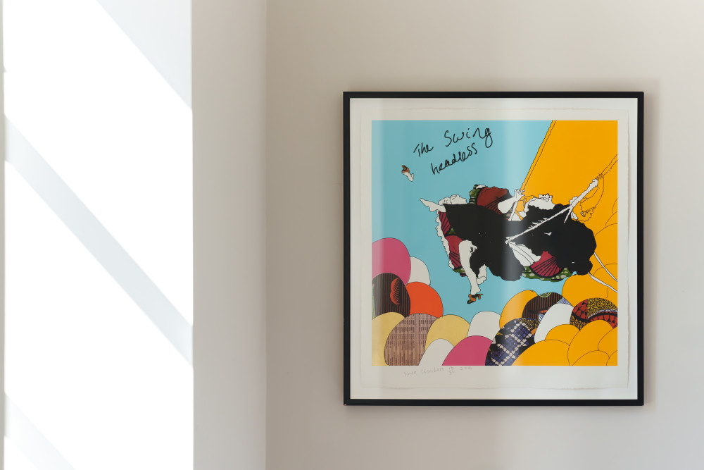 The swinging headless, artwork by Yinka Shonibare