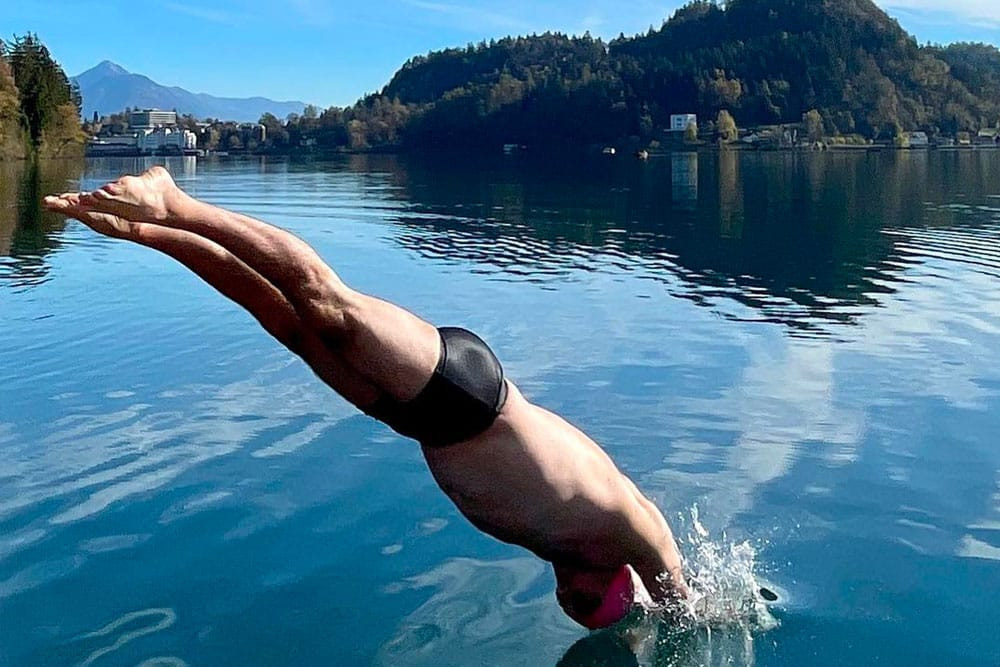 Colin hill winter swimming Slovenia