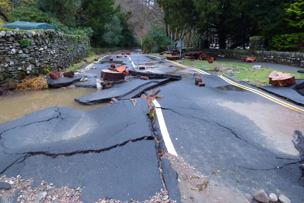 Road ripped up outside patter dale