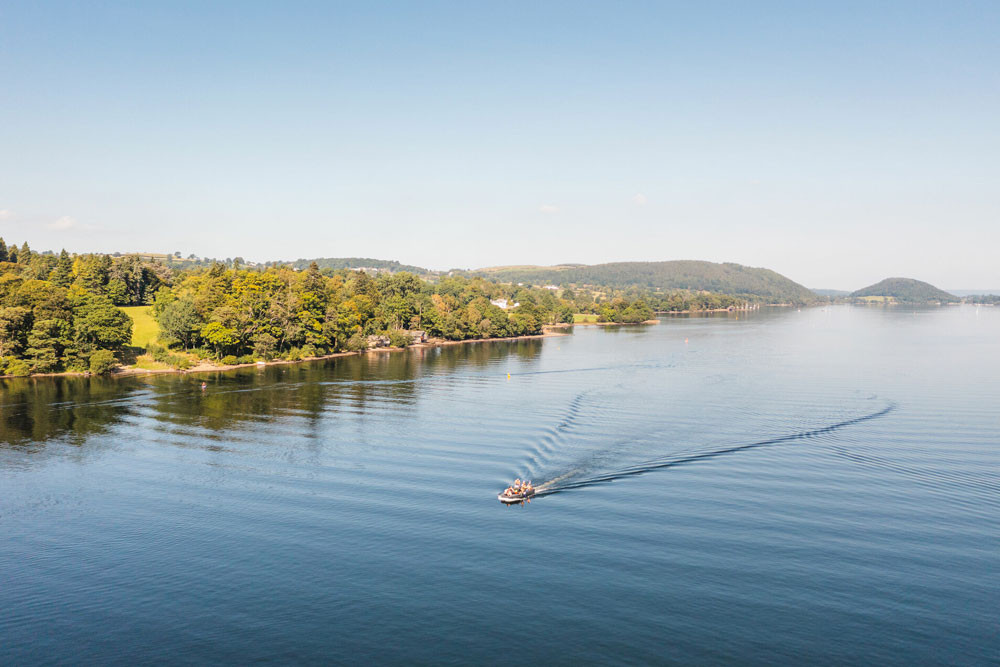 open water swimming support boat