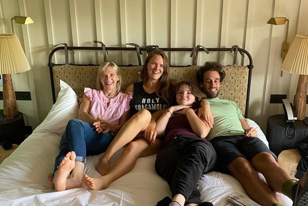 jo Whiley and family in the treehouse