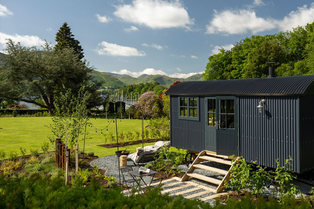 shepherd huts view over ullswater