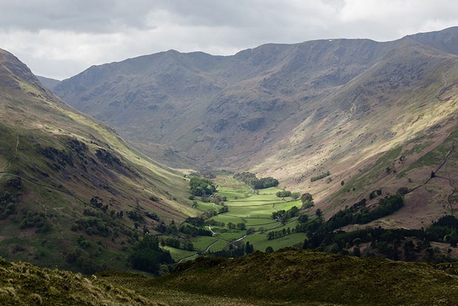 Looking down to the valley