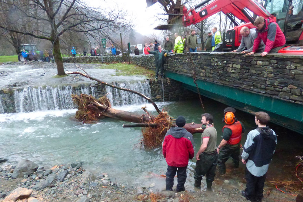 Glenridding beck bursts its banks