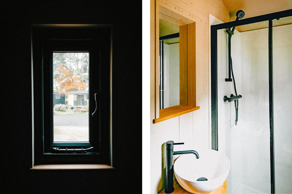 backdown shepherds hut shower room