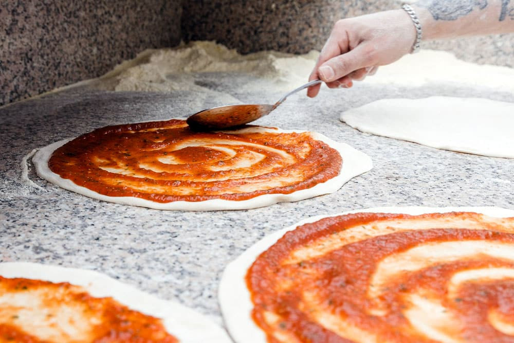 glasshouse pizza making