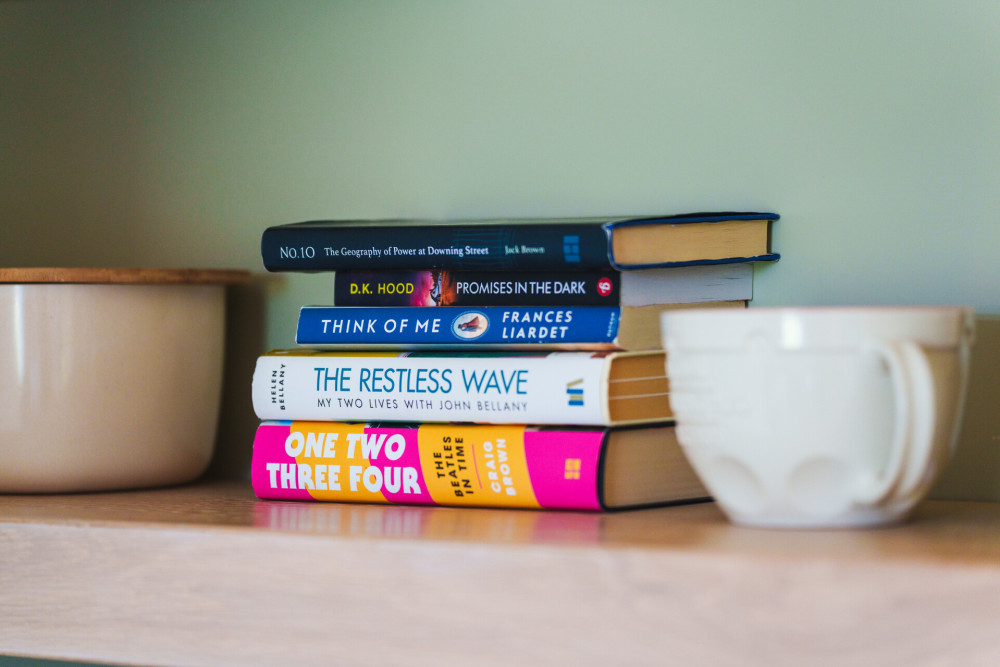 Book selection in the stag lounge at Another Place The Machrie on Islay