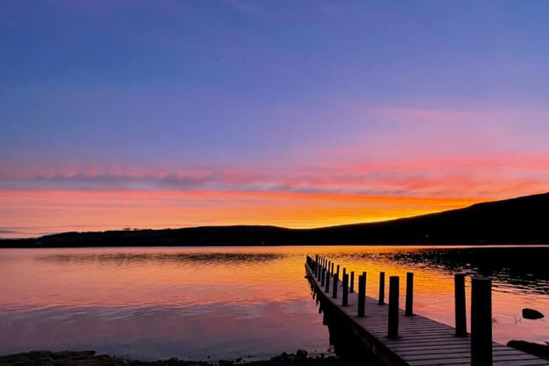 Sunset over the lake